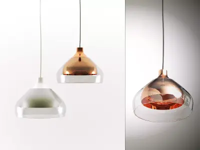 Trace 1 three pendant lights hanging from wall 3D model
