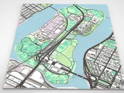 Randalls Island New York City 3D model