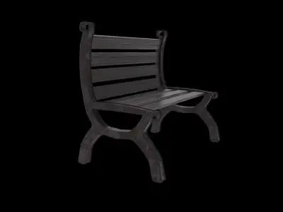 Park Chair Low-poly 3D model
