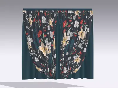 Curtain Low-poly 3D model