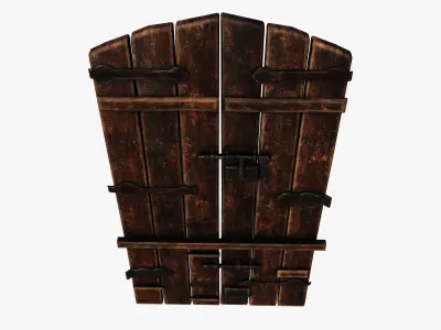 Medieval Door Low-poly 3D model