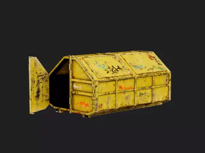 Large Grabage Bin Low-poly 3D model