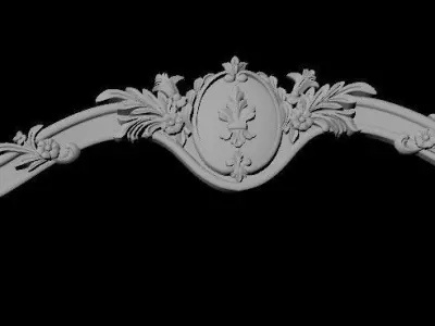mirror ornate gold frame 3D model