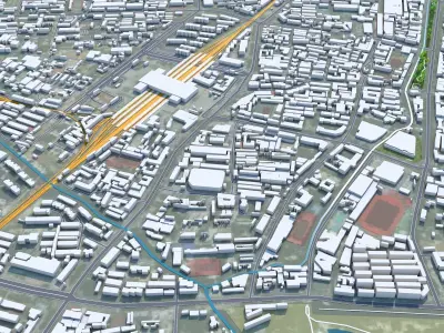 Baoding Hebei China 40km AI Low-poly 3D model