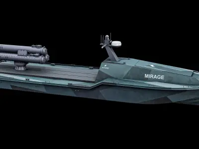  Mirage Saronic - Unmanned Robotic Autonomous Surface Vessel With Camo PBR 