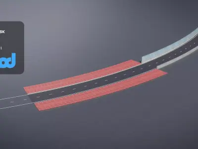 TW Street Dual Lanes 03 3D model