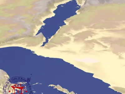 Middle East elevation map 3D model