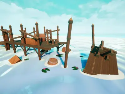 Handpainted Props Low-poly 3D model