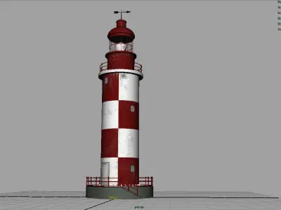 Lighthouse with stripes 3D model