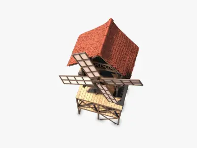 Mill 01 Low-poly 3D model