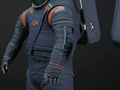 Axiom AxEMU Spacesuit Rigged Low-poly 3D model