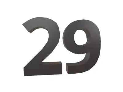 Date Number 29 v1 001 Low-poly 3D model