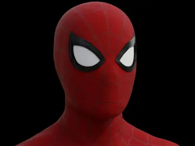 Spider-man Far from home 3D Model Rigged and 3D print Low-poly 3D model