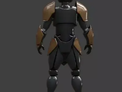 Sci-Fi Lion Knight Robotic Armor Low-poly 3D model