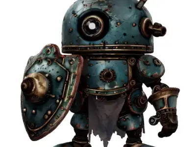 Steampunk Battle Bot  Low-poly 3D model