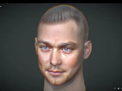 Leonardo DiCaprio Male head Realistic Perfect Head Low-poly 3D model