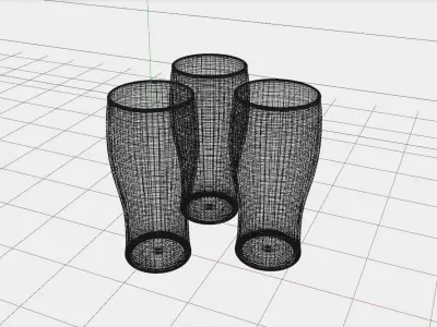 Beer pint glass  Low-poly 3D model
