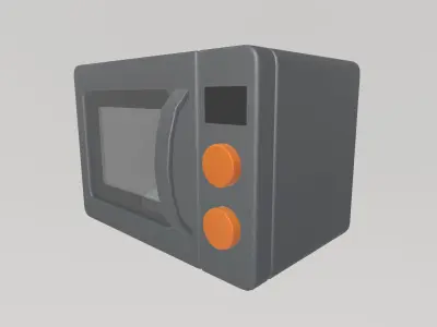 Stylized Low-Poly Microwave Low-poly 3D model