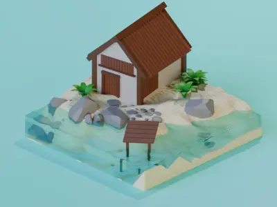 Small Beach Hut 3D model