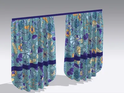 Curtain Low-poly 3D model