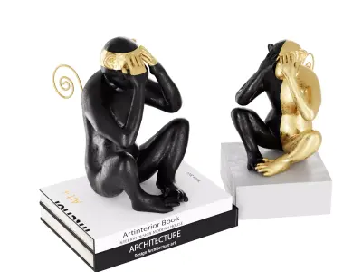  Monkey Decor Statue 3d model 3D model