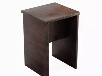 Wooden Stool 01 Low-poly 3D model