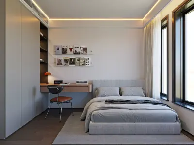 Modern Minimalist Bedroom 030 3D model