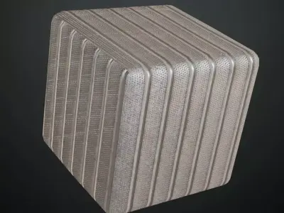 Silver Metal Corrugated Transparent PBR Seamless Texture