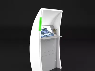 Detailed infokiosk with screen 3D model