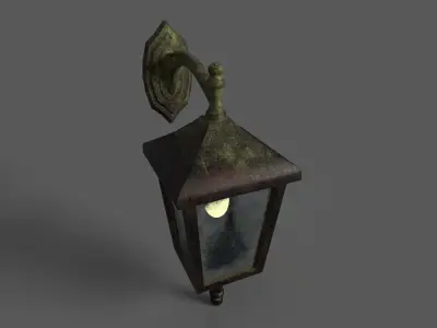 Old Rusted Outdoor Wall Lamp Low-poly 3D model purchase