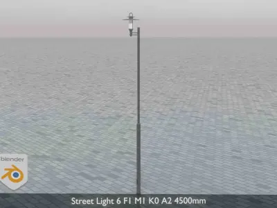 Street Light 6 F1 M1 K0 A2 4500mm Low-poly 3D model
