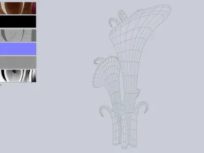 Alien plant Low-poly 3D model