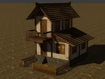 Medieval house nine 3 Low-poly 3D model