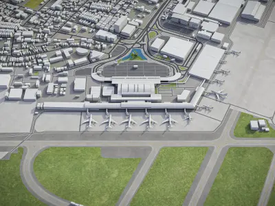 Ho Chi Minh - Tan Son Nhat Airport - SGN Low-poly 3D model