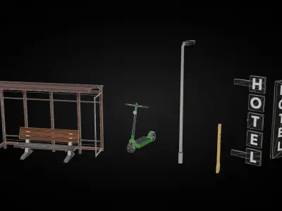 Props Pack 3D Assets Low-poly 3D model