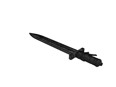Modern Tactical Combat Blade Low-poly 3D model