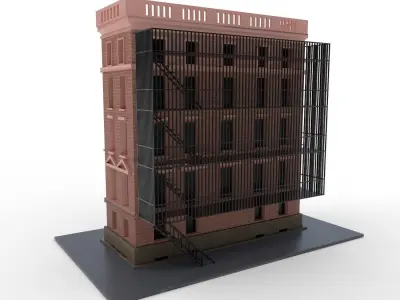 NYC Building 1 - PBR Low-poly 3D model