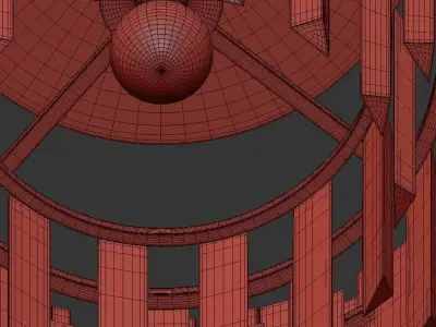 NORAH modern ceiling light fixture with clear crystals 3D model