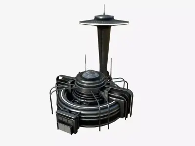 SciFi Facility D09 Dark Metal - Sci Fi Exterior Design Low-poly 3D model