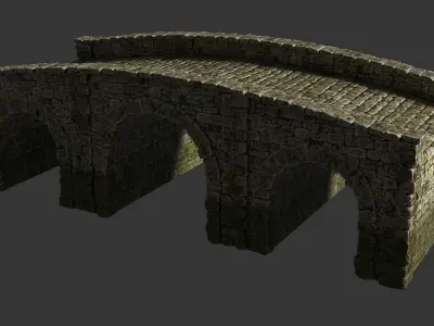 Medieval stone bridge Low-poly 3D model purchase