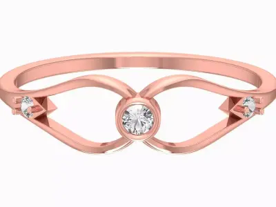 Solitaire Women Light Weight Band Ring 3D print model order