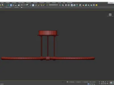 Metal Ring Shaped Suspended Lighting  Low-poly 3D model