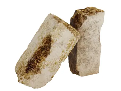 Concrete Column - Damaged  Low-poly 3D model
