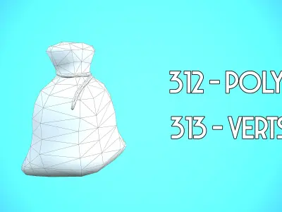 SACK CARTOON STYLIZED Low-poly 3D model
