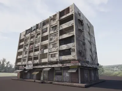 Old Generic 3D building Model by zambeelstudios Low-poly 3D model