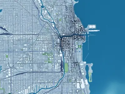 Chicago with Terrain 3D model