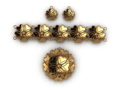 20 models wide style necklace bracelet earring set new style  3D print model