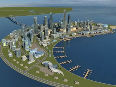 Sci Fi Artificial Island 2 3D model