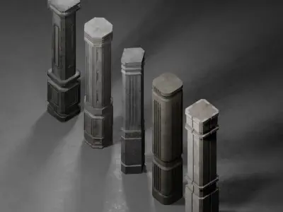 Brutalist Pillars 3D model