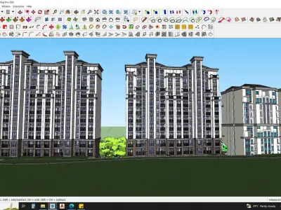 HOTEL SKETCHUP MODEL APARTMENTS CITY 3D model